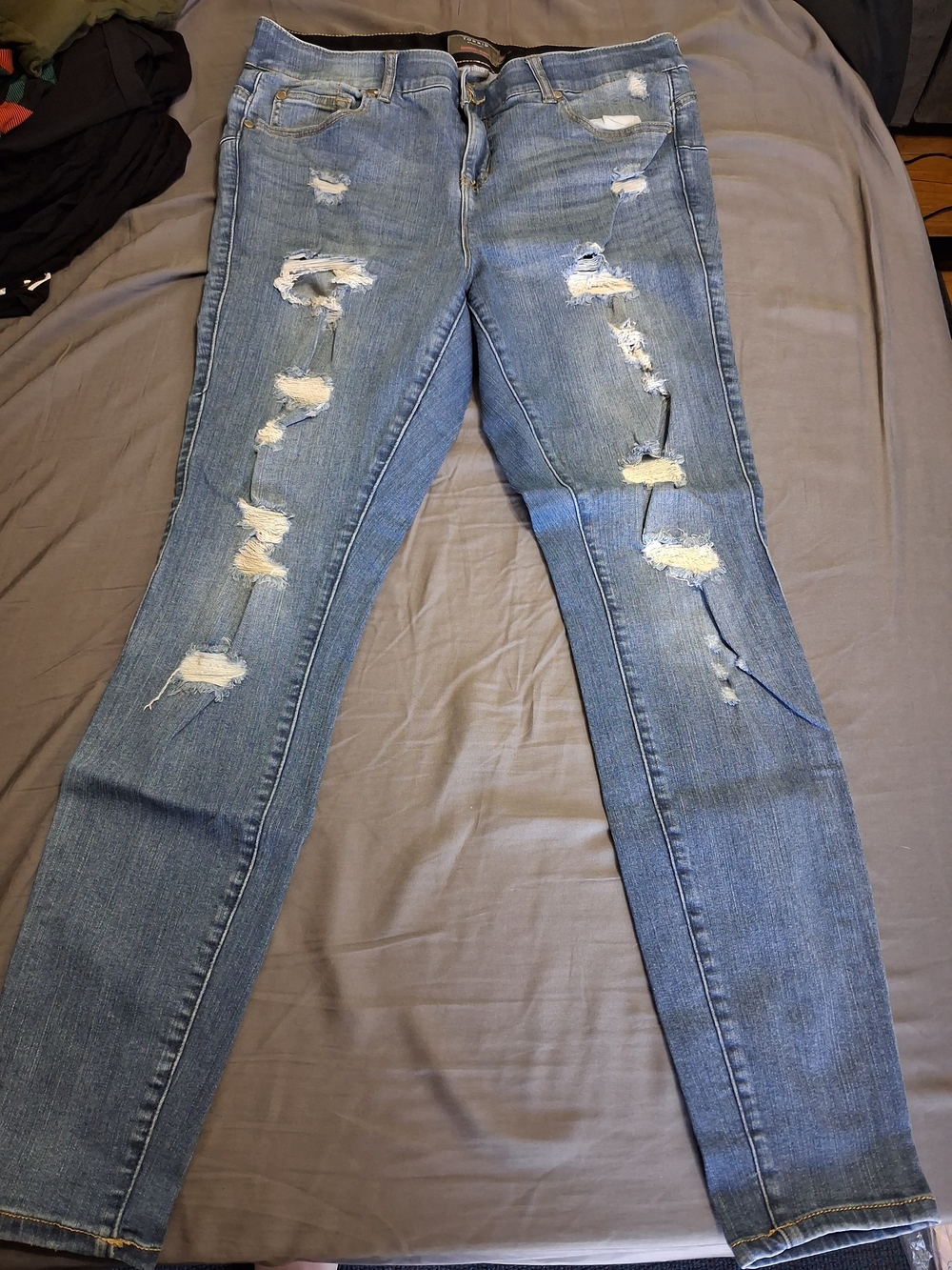Torrid Bombshell Skinny Light Blue Distressed Jeans